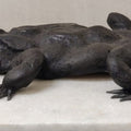 Fear' animals Stone sculpture by artist Shibu Sengupta, 13x24 inch, on stone