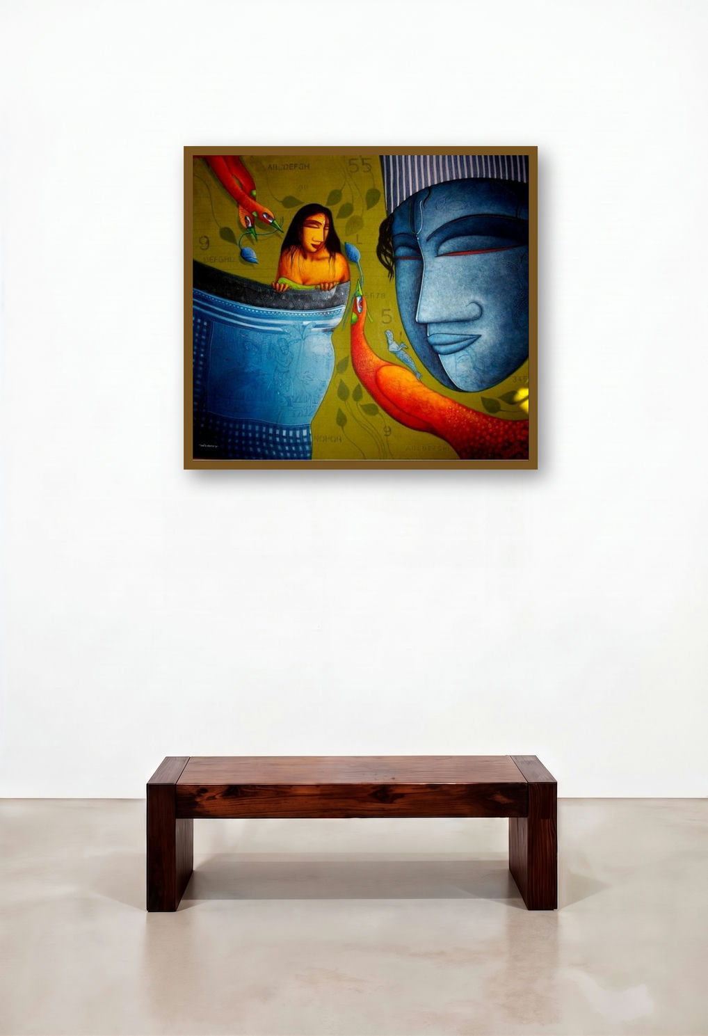 Feeling Love (Celestial Resonance) by artist Samir Sarkar displayed in a Eclectic Lounge