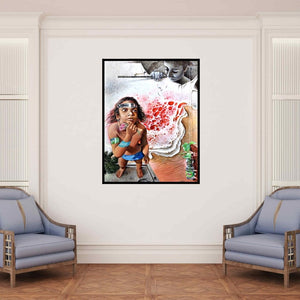 In-situ view of Goutam Das's 'Feelings 3' painting in a room