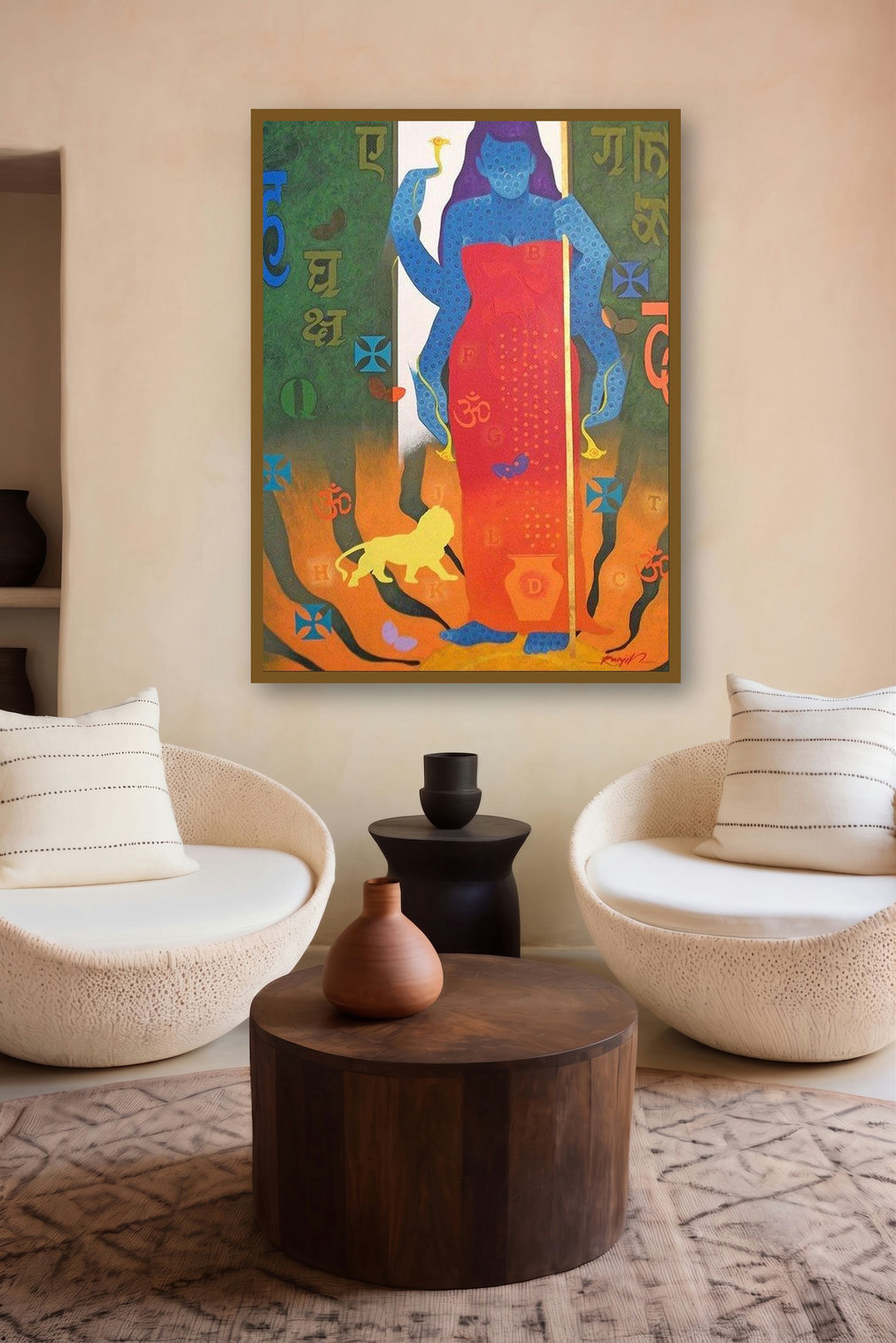 Feminity 13 (Divine Feminine) by artist Ranjit Singh displayed in a Contemporary Exhibition gallery