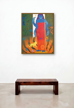 Feminity 13 (Divine Feminine) by artist Ranjit Singh displayed in a Boutique Hotel Style Living Room