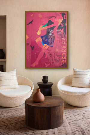Feminity 14 (Dance of Letters) by artist Ranjit Singh displayed in a Modern gallery