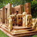 Lifestyle sculpture titled 'Fenced In', 52x17x14 inches, by artist Indira Ghosh on Wood