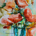 Still-life watercolor painting titled 'Feux bengale', 12x20 inches, by artist Veronique Piaser-moyen on Paper