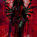 The Fierce Divine' religious mixed-media painting by artist Anil Kumar, 45x32 inch, on canvas