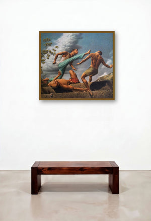 Fighting (The Intensity of Struggle) by artist Sanjay Sarfare displayed in a Industrial Dining Room