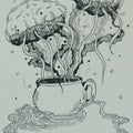 contemporary pen-ink drawing titled 'Figments Of Imagination 2', 8x6 inch, by artist Lopamudra Pakira on Paper