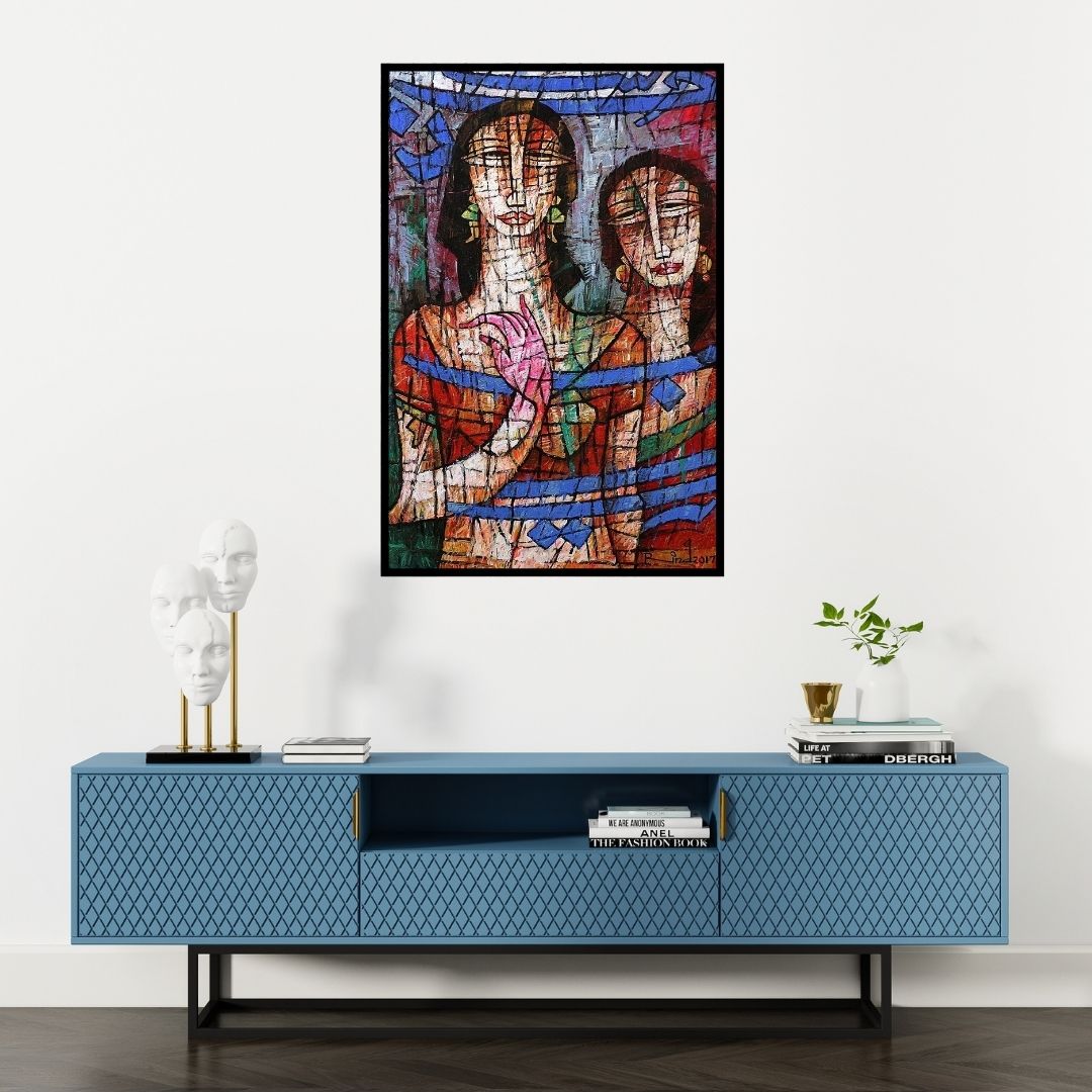 Preview of 'Figurative Painting 2' Painting by A S Rind shown on a wall in a furnished room.