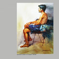 Figurative watercolor painting titled 'Figure 4', 24x30 inches, by artist NanaSaheb Yeole on Paper