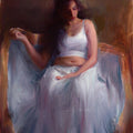 Figurative oil painting titled 'Figure VII', 17x21 inches, by artist Pramod Kurlekar on Canvas