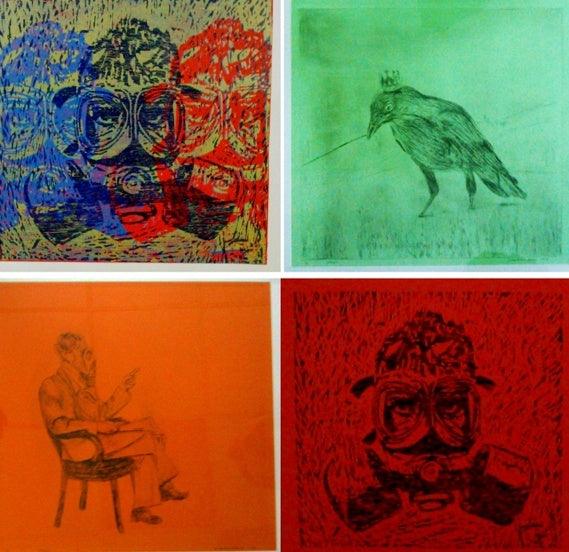 Figures In A Landscape Series 2 Printmaking By Durgaprasad Bandi