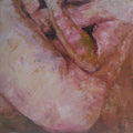 Nude oil painting titled 'Figurescape 05', 15x15 inches, by artist Prasad Bhardwaja on Canvas