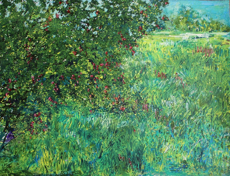 Finding Beauty In The Wild by Palash Chandra Naskar, Original Acrylic Nature Painting on Paper, Medium Horizontal Wall Art