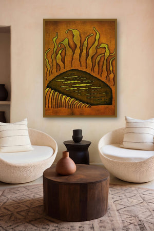 Fire Abstract by artist Santosh More displayed in a Indian Art gallery