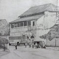 Cityscape pencil drawing titled 'Fishing Harbour 1', 12x15 inches, by artist Shiva Prasad Reddy on Paper