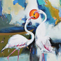 Animals acrylic painting titled 'Flamingo 2', 48x36 inches, by artist Vishwajeet Naik on Canvas
