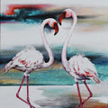 Animals acrylic painting titled 'Flamingo 3', 48x36 inches, by artist Vishwajeet Naik on Canvas