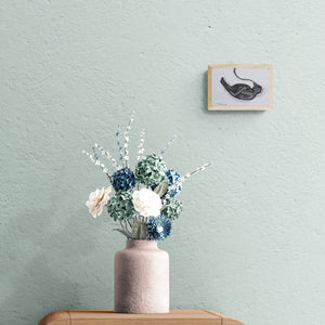 Preview of 'Flight 3 (A Celestial Beginning)' Painting by Sudhir Shukla shown on a wall in a furnished room.