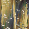 contemporary serigraphs painting titled 'The Flight 3', 44x30 inch, by artist Jehangir Sabavala on Paper