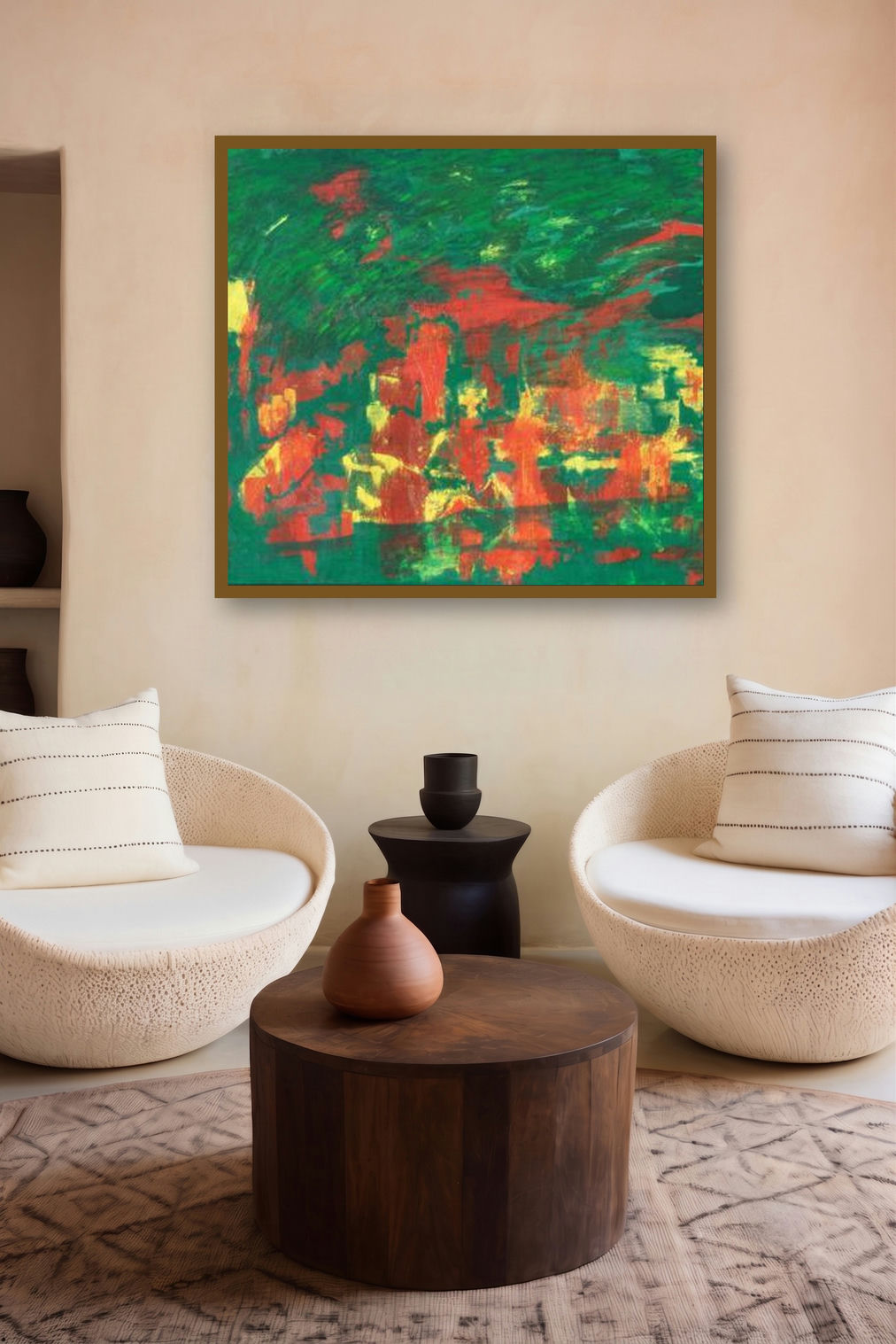 Floating Party by artist Prakash Bal Joshi displayed in a Museum Style gallery