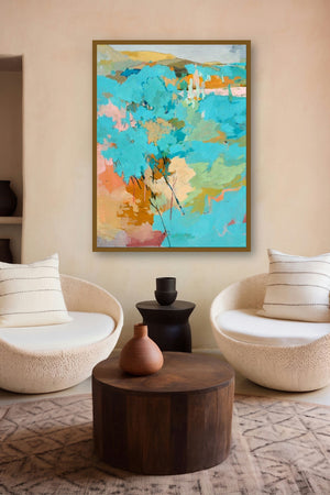 Flood (Turquoise Tangle) by artist Sikandar Mulla displayed in a Designer gallery