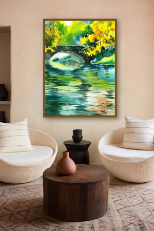 Floods R (Reflections of Tranquility) by artist Anil Nene displayed in a Indian Art gallery