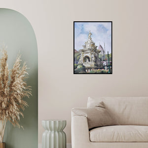 In-situ view of Ranabir Saha's 'Flora Fountain (Flora Fountain Majesty)' painting in a room