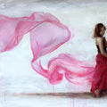 Flow' figurative oil painting by artist Surabhi Gulwelkar, 30x48 inch, on linen
