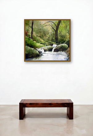 Flow (Murmuring Woods) by artist Jitendra Sule displayed in a Contemporary Luxury Hallway