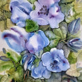 Flower 4' nature watercolor painting by artist Manohar Raja, 17x12 inch, on paper