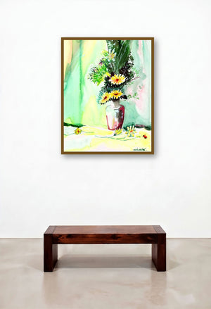 Flower And Vase by artist Anil Nene displayed in a Contemporary Luxury Family Room