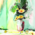 Landscape watercolor painting titled 'Flower And Vase', 11x17 inches, by artist Anil Nene on Paper
