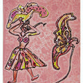 contemporary serigraphs painting titled 'Flower Dancer', 67x45 inches, by artist Jogen Chowdhury on Paper