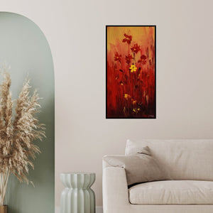 In-situ view of Mopasang Valath's 'Flowers 4 (Radiant Rhapsody)' painting in a room