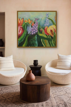 Flowers In Wild by artist Krupa Shah displayed in a Indian Art gallery