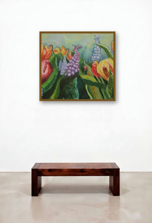 Flowers In Wild by artist Krupa Shah displayed in a Transitional Foyer