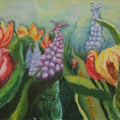 Nature oil painting titled 'Flowers in Wild', 20x16 inches, by artist Krupa Shah on Canvas
