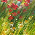 Nature oil painting titled 'Flowers Wild Beauty 2', 42x18 inches, by artist Swati Kale on Canvas