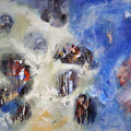 Flowing Horizons' abstract acrylic painting by artist Dilip Mali, 24x30 inch, on canvas