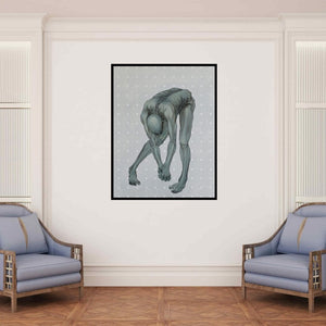 In-situ view of Ritesh Warambhe's 'Flux 2 (Desiccated)' painting in a room