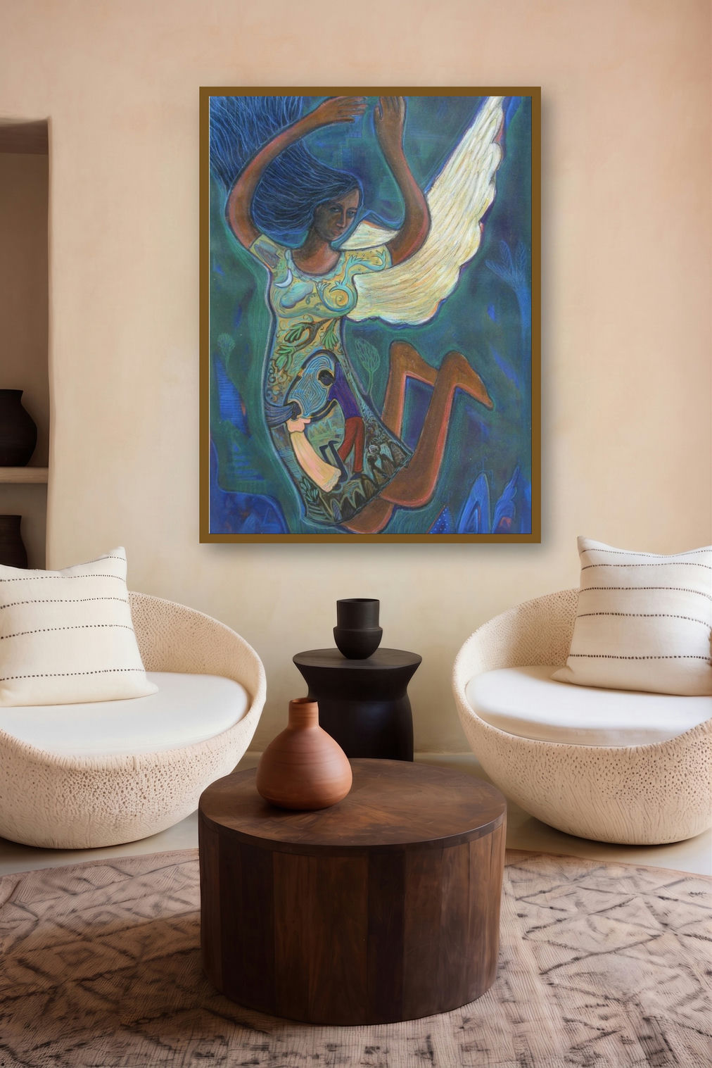 Flying Angel I (Ascendance) by artist Arpita Chandra displayed in a Boutique gallery