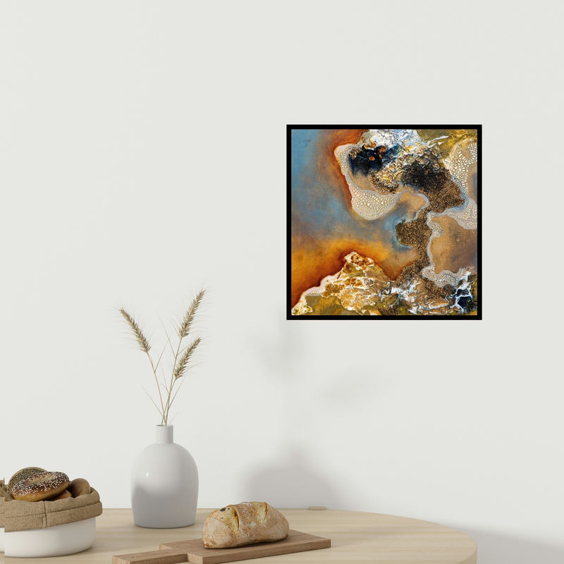 In-situ view of Ruchi Singhal's 'Foggy 1 (Collision of Worlds)' painting in a room