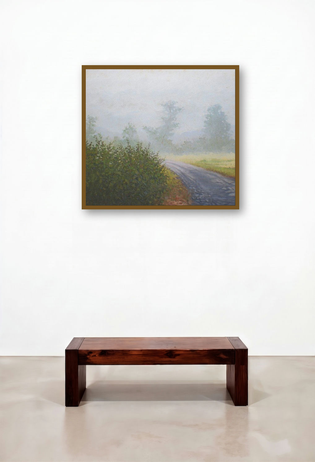 Foggy Winter by artist Fareed Ahmed displayed in a Contemporary Luxury Living Room