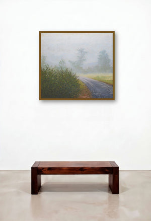 Foggy Winter by artist Fareed Ahmed displayed in a Contemporary Luxury Living Room