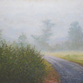 Landscape oil painting titled 'Foggy winter', 22x15 inches, by artist Fareed Ahmed on Canvas Board