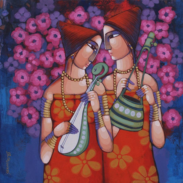 Folk Singers Painting by Sekhar Roy | ArtZolo.com