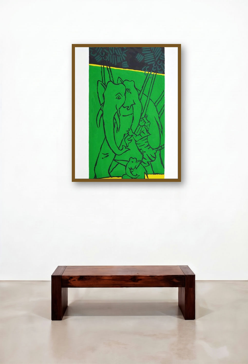 Folklore Kerala 6 (Elephant Family in Green)