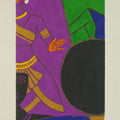 Figurative serigraphs painting titled 'Folklore Kerala 9', 28x16 inches, by artist M. F. Husain on Paper
