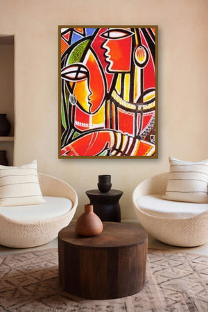 For Each Other (Faces of Harmony) by artist N P Pandey displayed in a Minimalist gallery