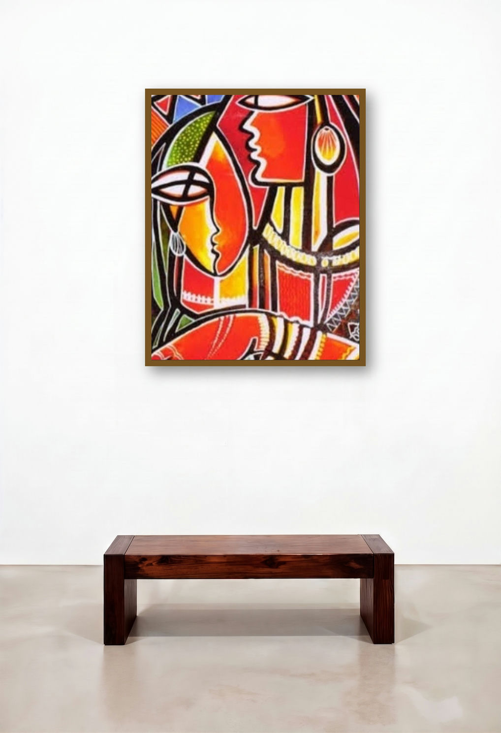 For Each Other (Faces of Harmony) by artist N P Pandey displayed in a Designer Hallway